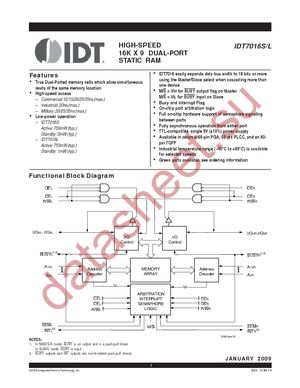 IDT7016L12J datasheet  